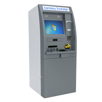 ターンキー サービス両替の表示が付いている銀行自動支払機のキオスクのWindowsの両替機械